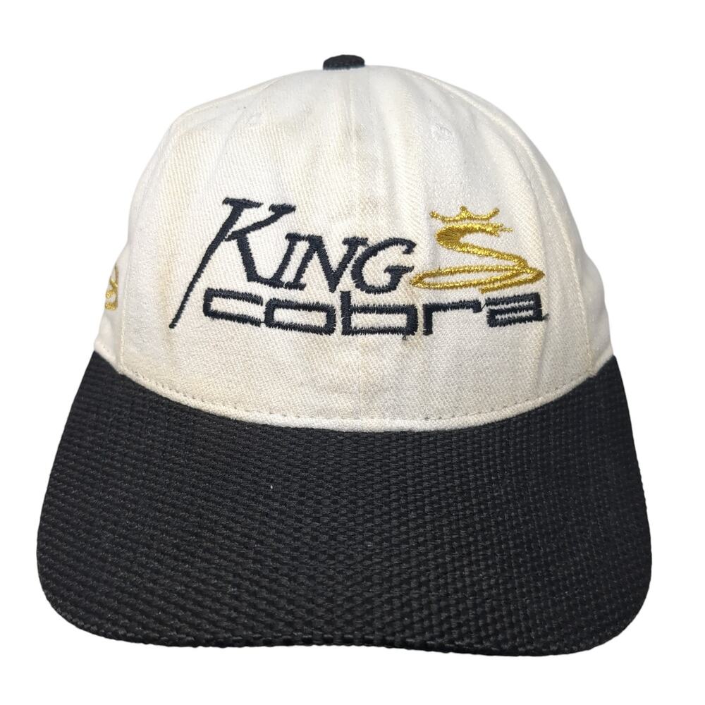 King Cobra Slideback Baseball Cap White One Size Adjustable Embroidered